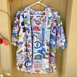 Reyn Spooner Chicago Cubs Hawaiian Shirt Button Up MLB Genuine Baseball - L